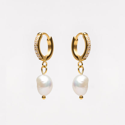 Freshwater Pearl Hoop Earrings